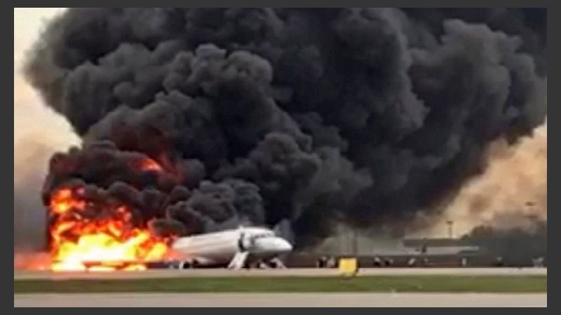 La aeronave pertenece a la compañía rusa Aeroflot.