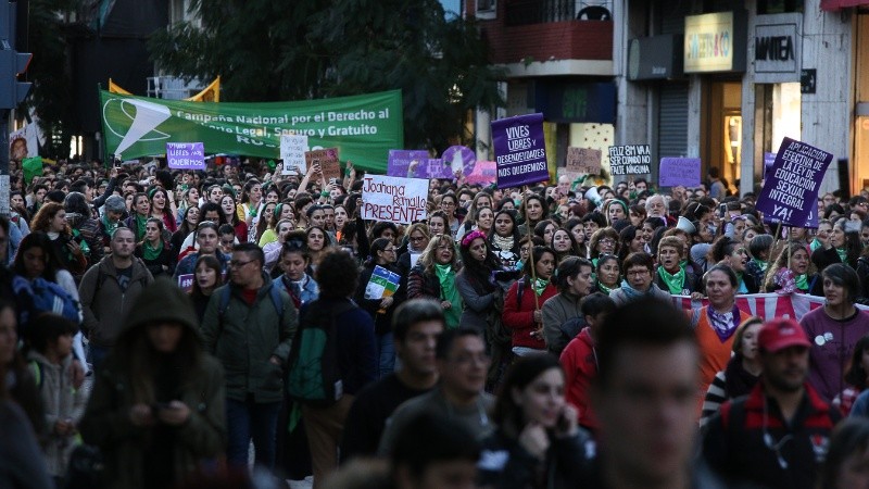 La marcha por el centro rosarino.