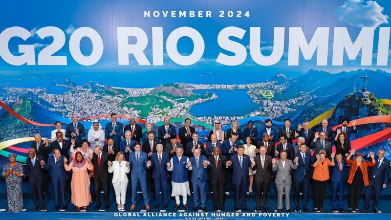 La foto final de los mandatario en el G20 realizado en Río de Janeiro.